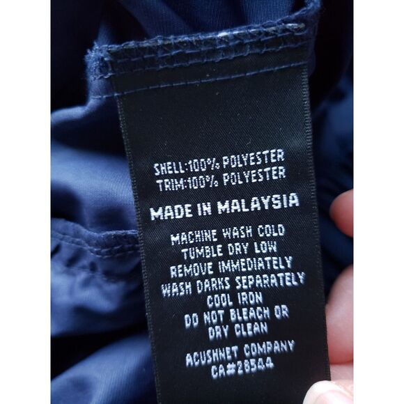 Footjoy Windshirt Mens Large Navy blue White Trim Golder Classic Pockets - Picture 9 of 10